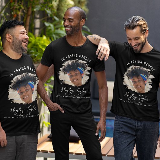 Ter nagedachtenis | Borstel Effect Foto Herdenking T-shirt