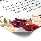 Ter nagedachtenis Bruiloft Herdenking Tafelkaart v Poster (Hoek)