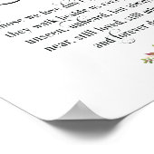 Ter nagedachtenis Bruiloft Herdenking Tafelkaart v Poster (Hoek)