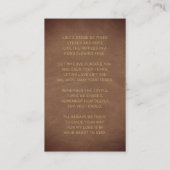 Ter nagedachtenis Bruine Gouden Foto Rouwkaart Visitekaartje (Achterkant)