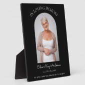 Ter nagedachtenis eenvoudig elegante herdenkingsfo fotoplaat (Zijkant)