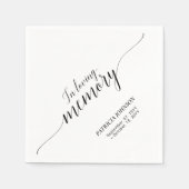 Ter nagedachtenis | Elegante script rouw- en herde Servet (Voorkant)