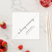Ter nagedachtenis | Elegante script rouwkaart Servet (Insitu)
