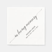 Ter nagedachtenis | Elegante script rouwkaart Servet (Voorkant)