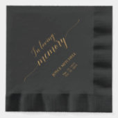 Ter nagedachtenis | Elegante script rouwkaarten Folie Servetten (Voorkant)