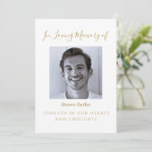 Ter nagedachtenis, elegante trouwtafelbord kaart (Staand voorkant)