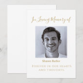 Ter nagedachtenis, elegante trouwtafelbord kaart (Voorkant / Achterkant)