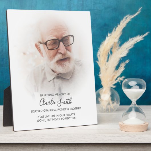 Ter nagedachtenis: foto- en boodschap-herdenking fotoplaat (Zijkant)