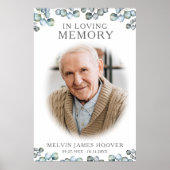 Ter nagedachtenis Foto Eucalyptus groenbladeren Poster (Voorkant)