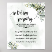 Ter nagedachtenis herinnering eucalyptus vetplant poster (Voorkant)