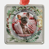 Ter nagedachtenis - Hond Foto Dierbare Herdenkings Metalen Ornament (Voorkant)