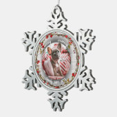 Ter nagedachtenis - Hond Foto Huisdier Herdenkings Tin Sneeuwvlok Ornament (Rechts)