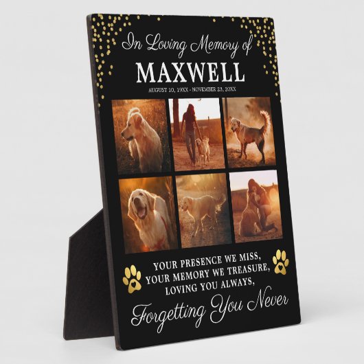 Ter nagedachtenis hond fotoplaat (Zijkant)