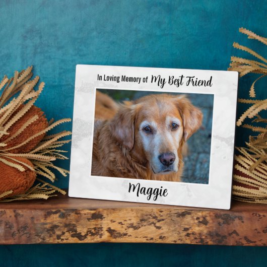 Ter nagedachtenis - Hond Gedenk Pet Verlies Condol Fotoplaat (Zijkant)