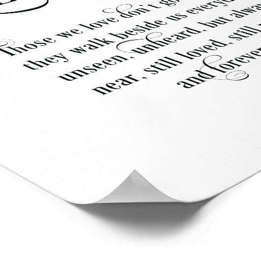 Ter nagedachtenis Huwelijks-herdenking Tafelkaart  Poster (Hoek)