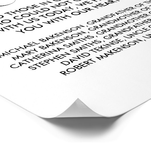 Ter nagedachtenis Huwelijks-herdenkingstafel bord Poster (Hoek)