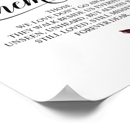 Ter nagedachtenis Huwelijksherdenking Tafelbord Si Poster (Hoek)