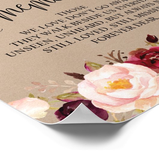 Ter nagedachtenis Huwelijksherdenking Tafelbord Si Poster (Hoek)