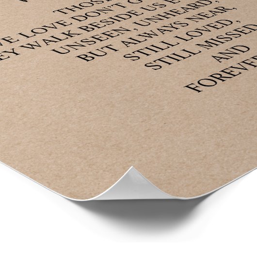 Ter nagedachtenis Huwelijksherdenking Tafelkaart v Poster (Hoek)