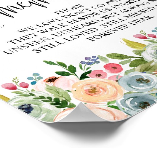 Ter nagedachtenis Huwelijksherdenking Tafelkaart v Poster (Hoek)