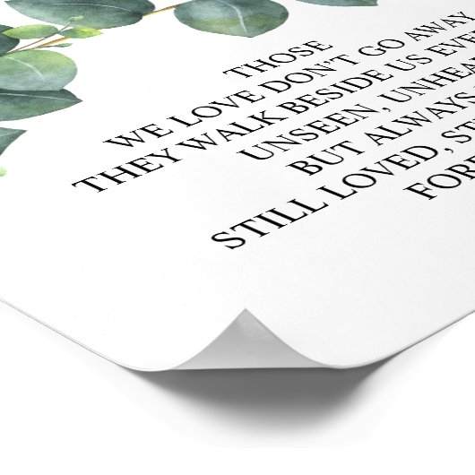 Ter nagedachtenis Huwelijksherdenking Tafelkaart v Poster (Hoek)