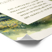 Ter nagedachtenis Land Watercolor Bruiloft Poster (Hoek)