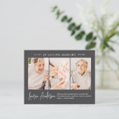 Ter nagedachtenis Modern Eenvoudig 3 Foto Briefkaart (Staand voorkant)