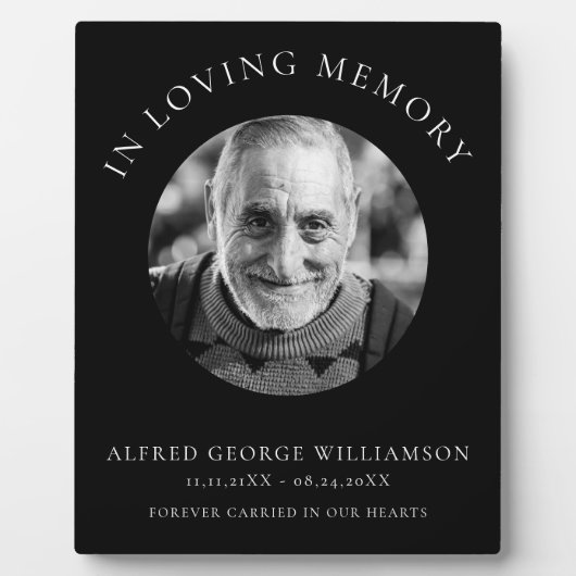 ter nagedachtenis modern eenvoudig fotobord fotoplaat (Voorkant)