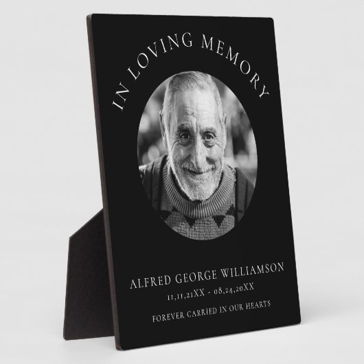 ter nagedachtenis modern eenvoudig fotobord fotoplaat (Zijkant)