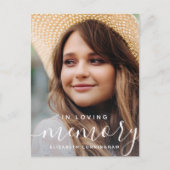 Ter nagedachtenis Modern Elegant Foto Briefkaart (Voorkant)