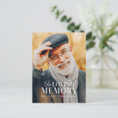 Ter nagedachtenis Modern Elegant Foto-herdenking Briefkaart (Staand voorkant)