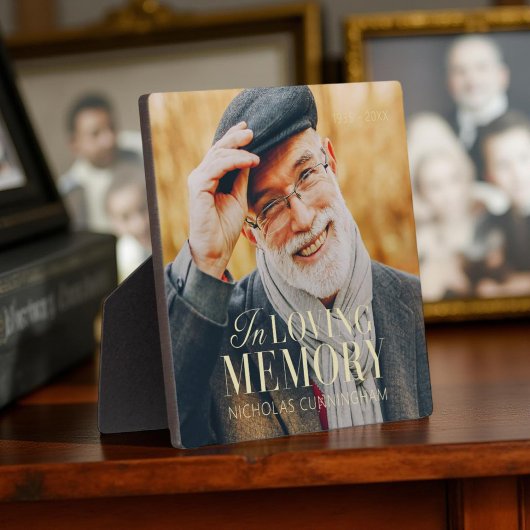 Ter nagedachtenis Modern Elegant Foto Herdenking Fotoplaat