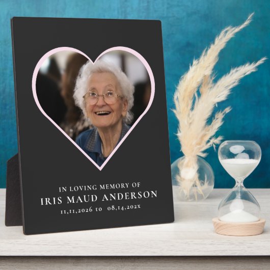 Ter nagedachtenis modern hartelijke foto fotoplaat (Zijkant)