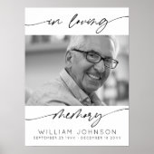 Ter nagedachtenis Modern Schrift Foto Funeral  Poster (Voorkant)