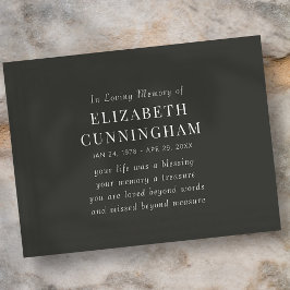 Ter nagedachtenis Moderne Eenvoudige Citaat Briefkaart