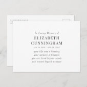 Ter nagedachtenis Moderne Eenvoudige Quote Briefkaart (Voorkant / Achterkant)