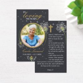 Ter nagedachtenis Paardenbloem Foto Rouwgebed Visitekaartje