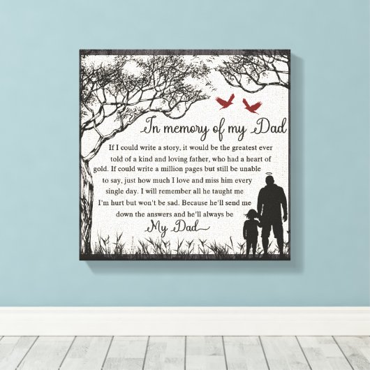 Ter nagedachtenis/Papa Canvas Afdruk (Insitu (Houten vloer))