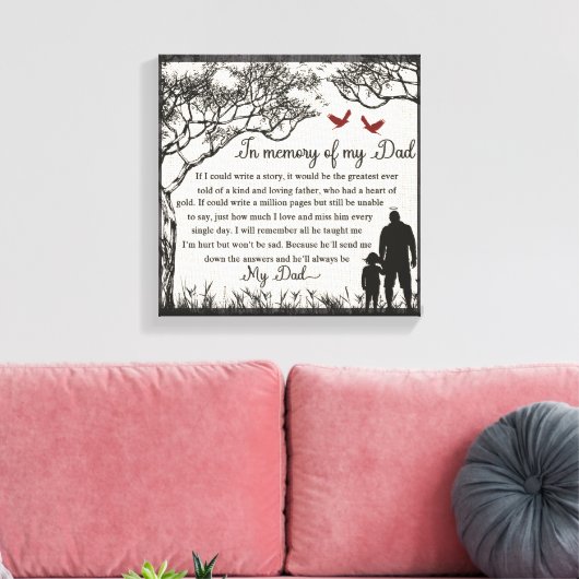 Ter nagedachtenis/Papa Canvas Afdruk (Insitu (Woonkamer))