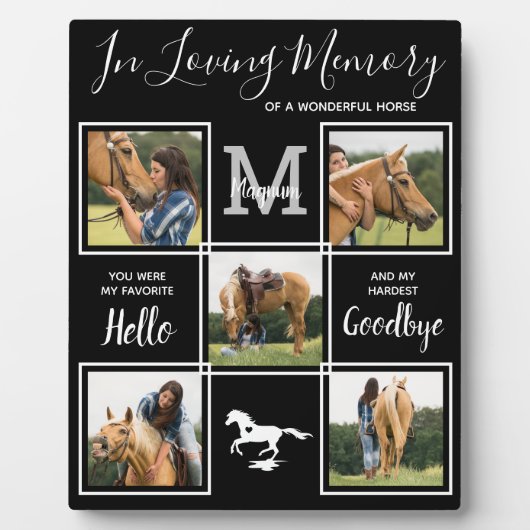 Ter nagedachtenis Persoonlijk huisdier Paard Monum Fotoplaat (Voorkant)