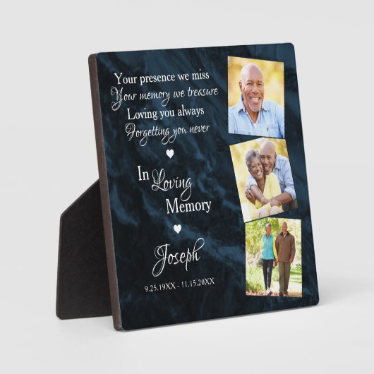 Ter nagedachtenis Persoonlijke 3 foto herdenkingst Fotoplaat (Voorkant)