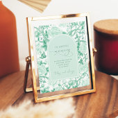 Ter nagedachtenis | Sage Chinoiserie Trouwkaart Poster