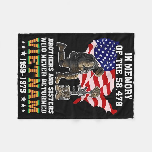 Ter nagedachtenis van de 58479 Vietnam veteraan st Fleece Deken (Voorkant (Horizontaal))