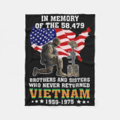 Ter nagedachtenis van de 58479 Vietnam veteraan st Fleece Deken (Voorkant)