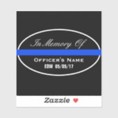 TER NAGEDACHTENIS VAN GEVALLEN OFFICIER DUNNE BLAU STICKER (Vel)