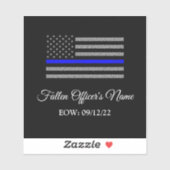 TER NAGEDACHTENIS VAN GEVALLEN OFFICIER DUNNE BLAU STICKER (Vel)