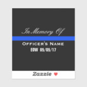 TER NAGEDACHTENIS VAN GEVALLEN OFFICIER DUNNE BLAU STICKER (Vel)