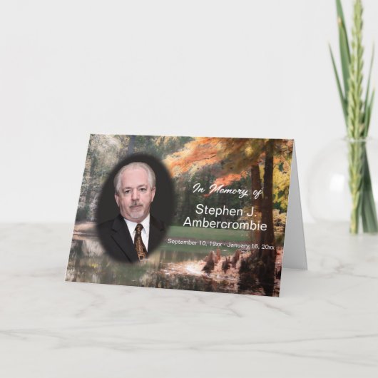 Ter nagedachtenis van herdenkingsdienst bulletin kaart (Voorkant)