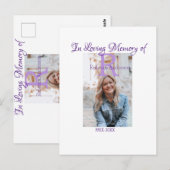 Ter nagedachtenis van herinnering aandenken jaar t briefkaart (Voorkant / Achterkant)