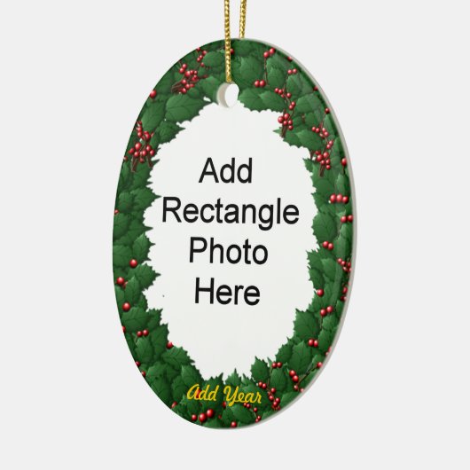 ter nagedachtenis van - Holly Oval Ornament 2-Side (Links)